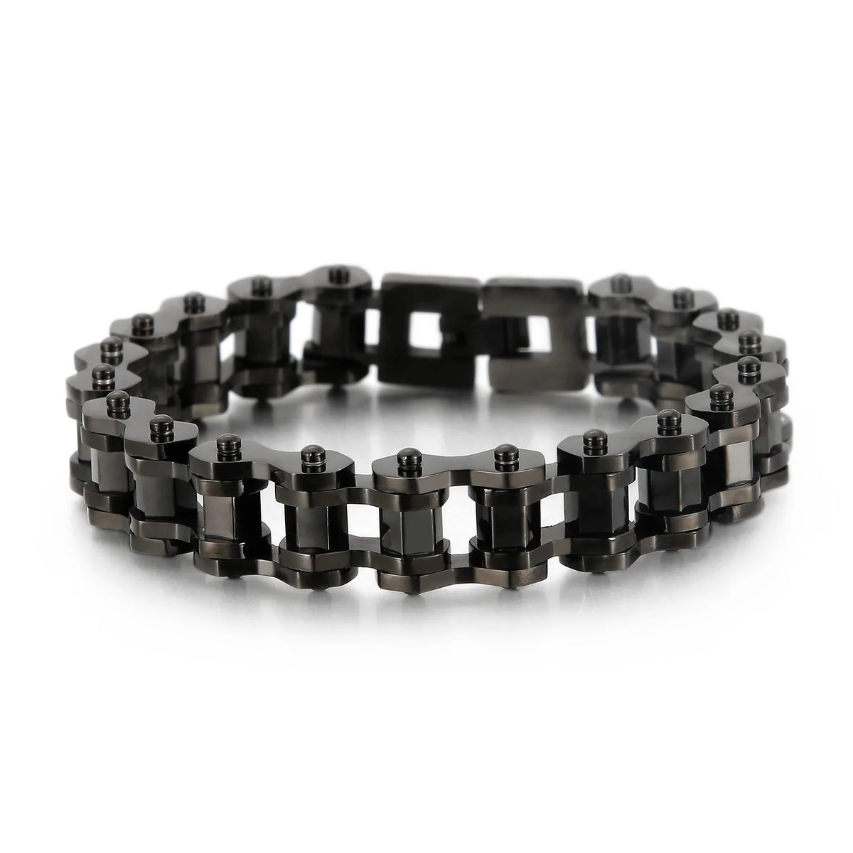 VIKING Mens Retro Bicycle Chain Bangle Bracelet – Silver, Gold & Black