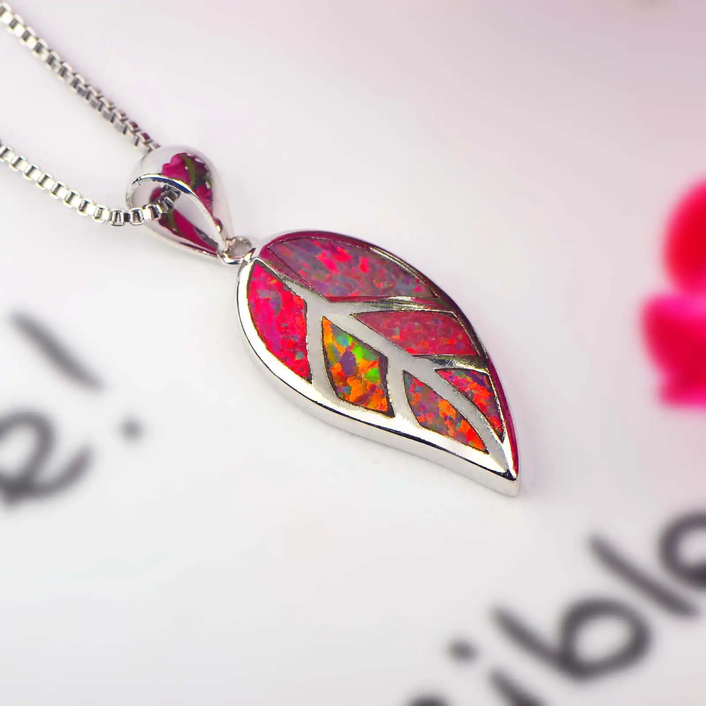 Opal Women's Bestseller Forest Series Anchor Necklace with Blue Pendant Copper Alloy Silver Plated Christian Box Chain Gift