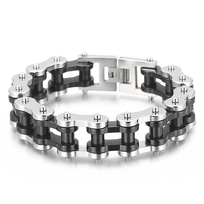 VIKING Mens Vintage Bike Chain Bracelet – Multi-Colour Stainless Steel
