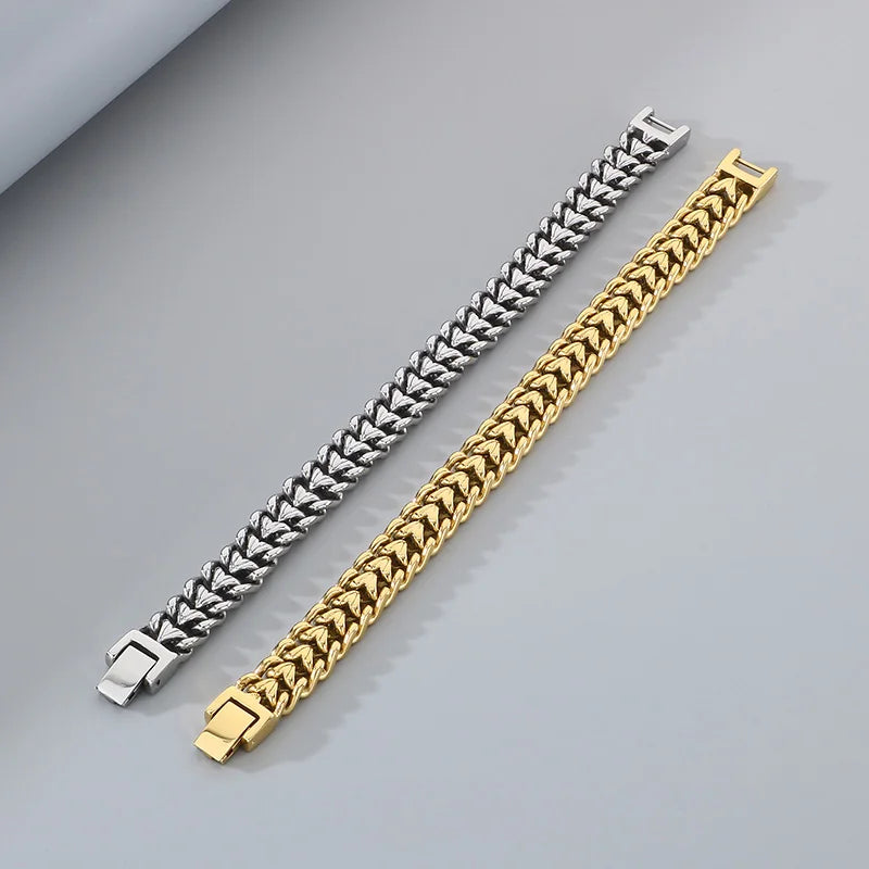 KALEN Trendy Fine Jewelry Fashion Bracelets Men Stainless Steel Sophisticated Links Bracelet Bangle