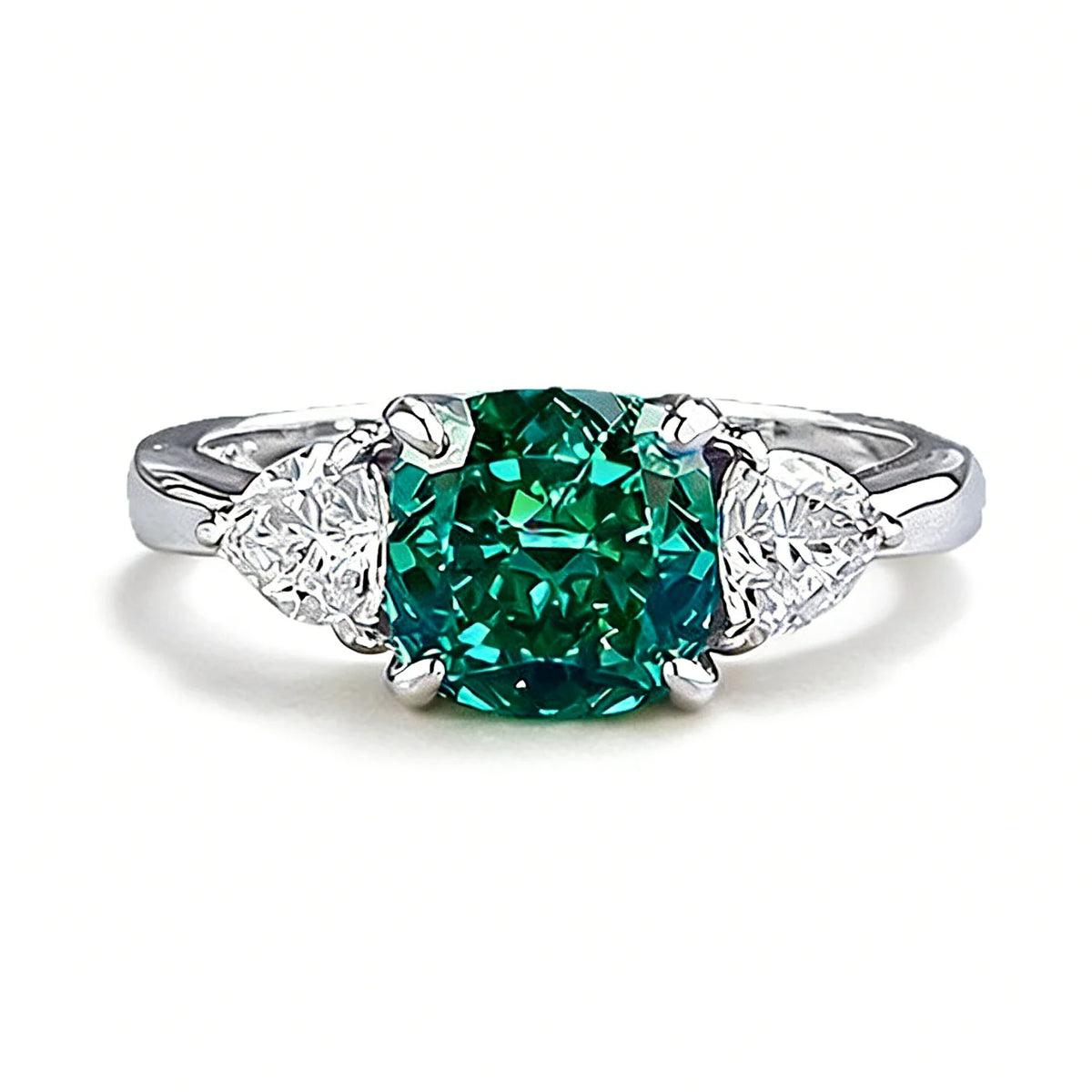 Elegant Women 925 Sterling Silver Emerald 5A 8A Cubic Zirconia Ring Promise Wedding Rings Custom Jewelry Manufacturing OEM/ODM