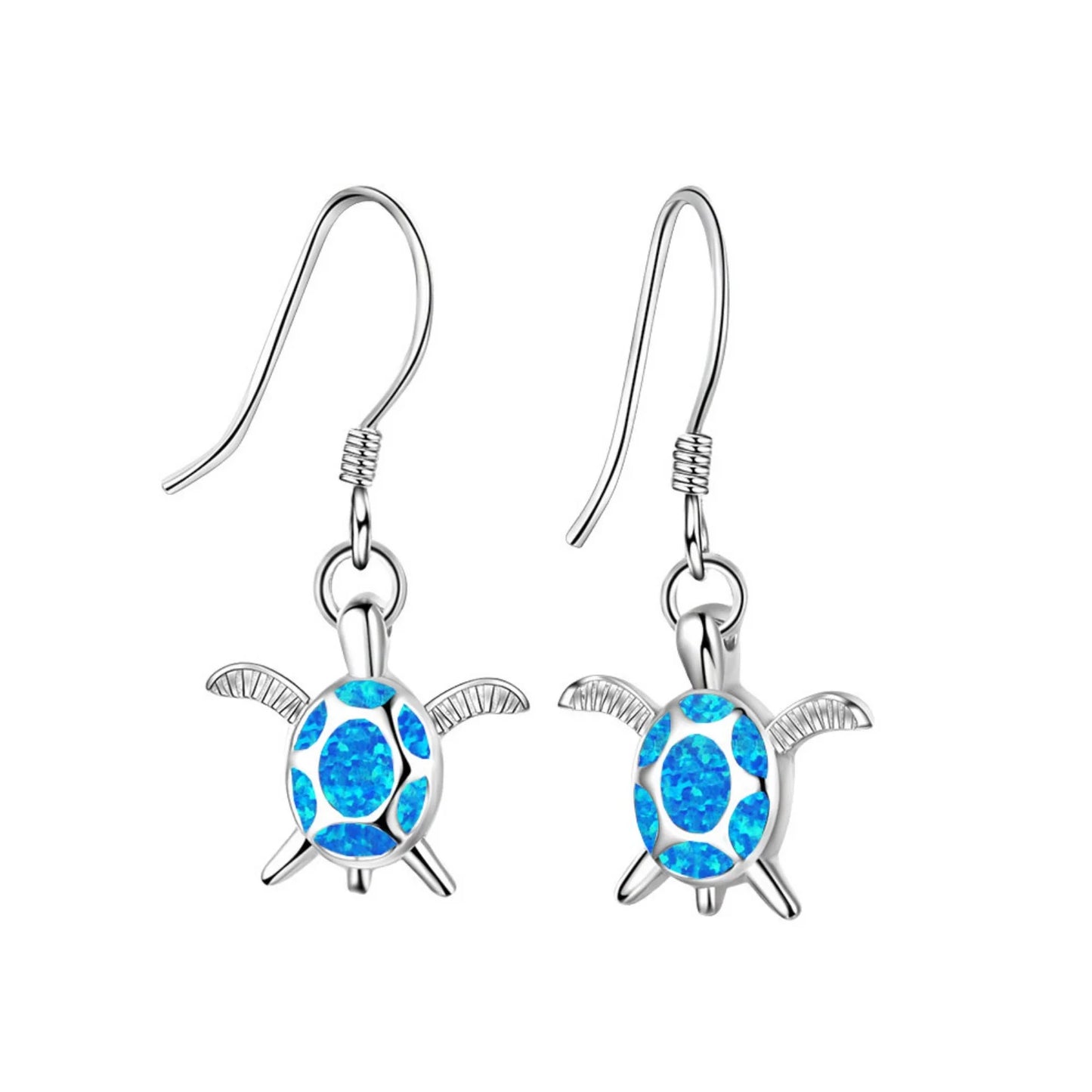 Aobao TikTok Viral Blue Opal Water Drop Earrings | Purple Crystal Accent Silver Plated Women's Engagement Jewelry-Trendy Bulk