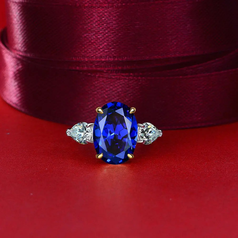 MuShan Jewelry Factory Hot Selling Platinum Plated Luxury High Carbon Diamond 10*14 European American Egg Shaped Wedding Party