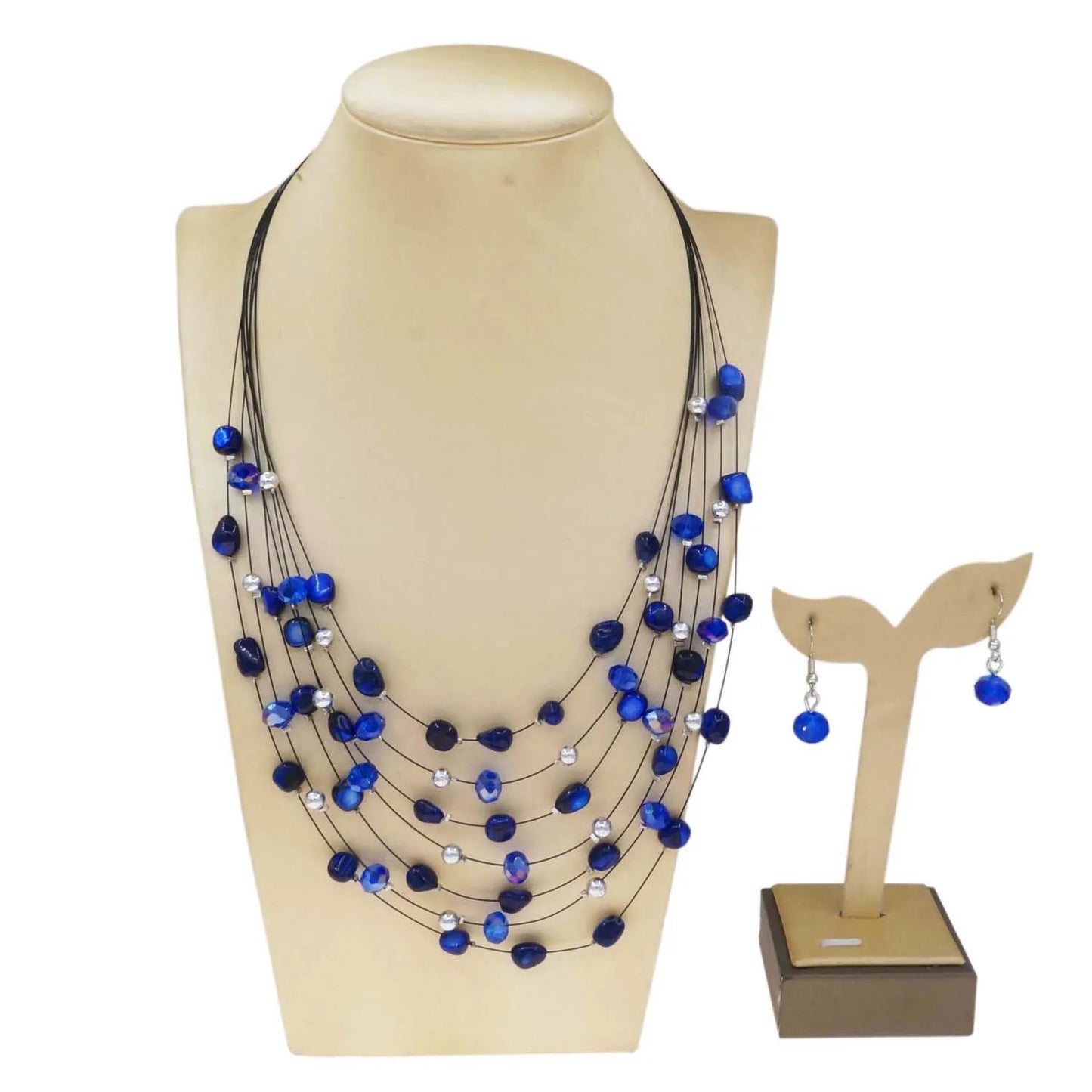 Zhuerrui Exquisite Women's  Necklace Costume Jewelry Set Multi Color Bead Earrings Jewelry Sets High Quality Gifts DSC01429