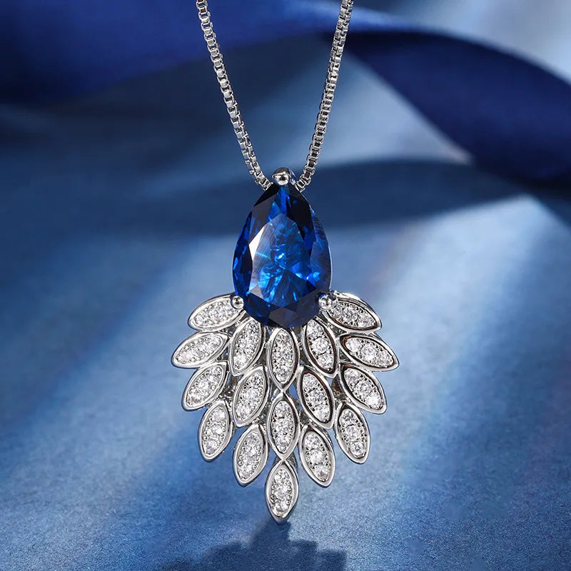 Gemfiori European and American New Luxury Zircon Set Pendant Ring Jewelry High-end Temperament Banquet Bride Accessories