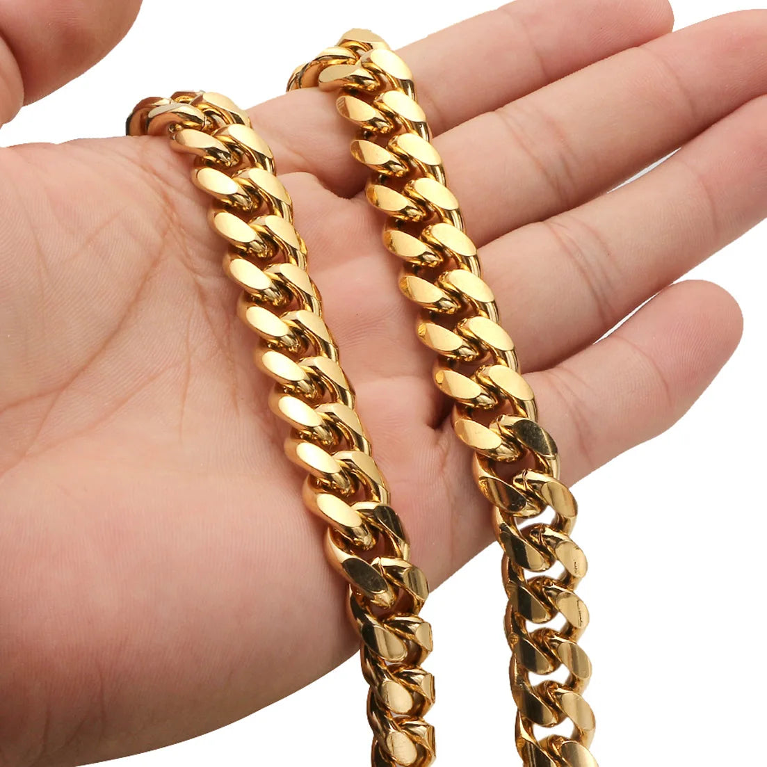 S&S Iced Out CZ Cuban Link Chain | 18K Gold Plated | S&S