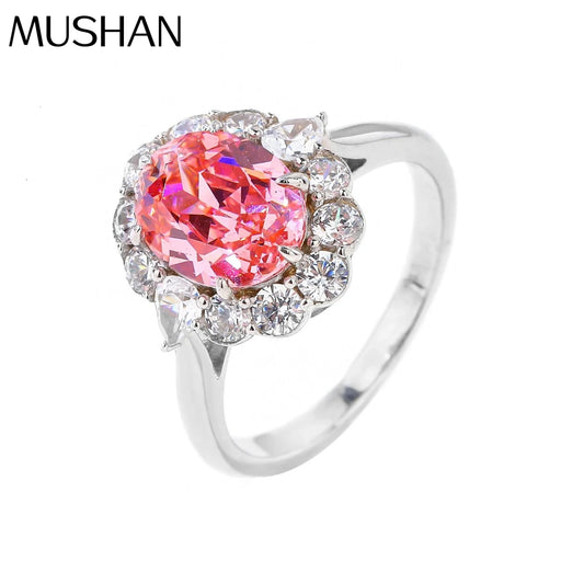 MuShan Jewelry Factory S925 Sterling Silver Ring High End Electroplated Gold High Carbon Diamond Cross Border Bestseller Jewelry