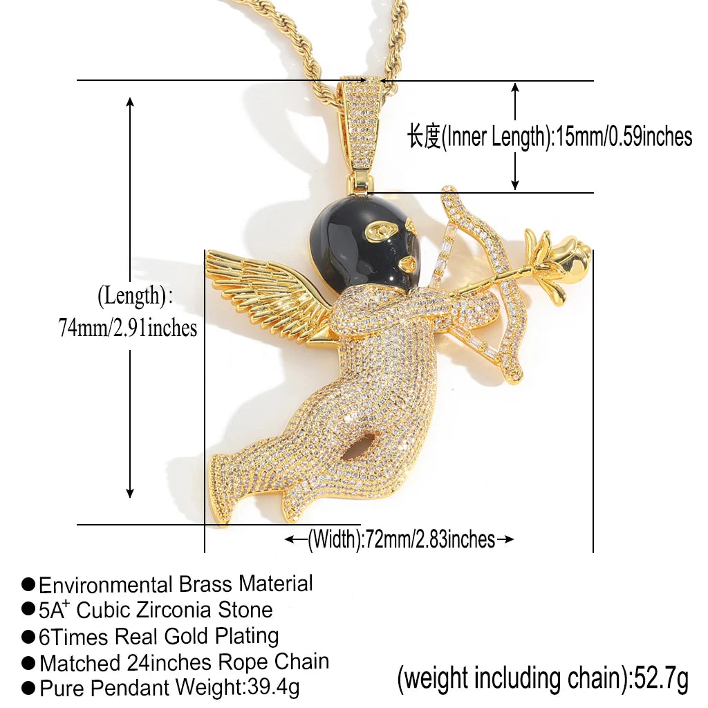 BES New Wholesale Personalized Gold Plated Copper Pendant 5A Zircon Hip Hop Jewelry for Men Women Children
