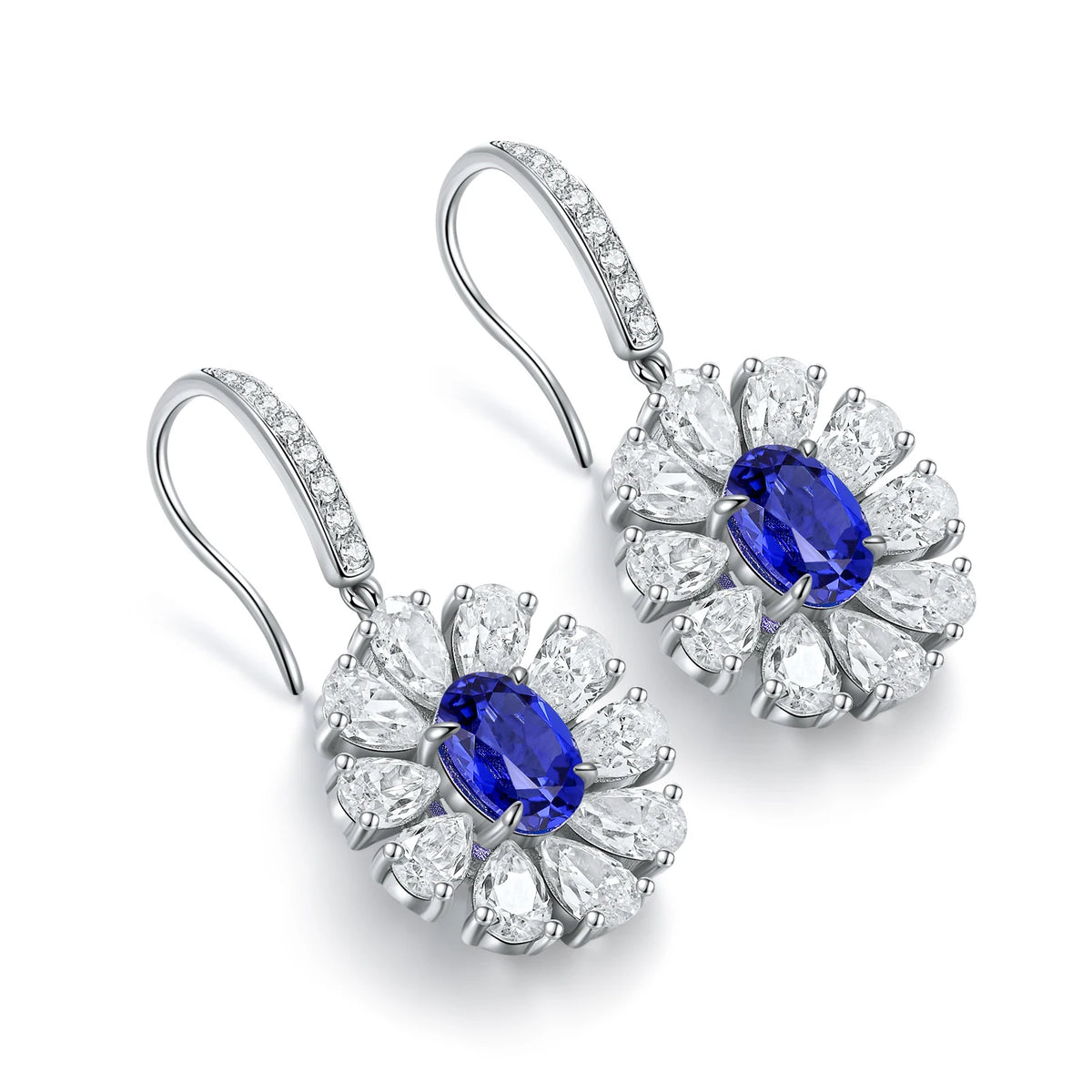 Gemfiori Anster High Quality S925 Lab Grown Sapphire Earring Stud Dainty Gemstone Stud Earrings for Women Daily Wear Gift