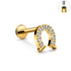 Wholesale G23 ASTM F136 Implant Grade Titanium Internal Thread Labret Ear Stud Zircon Helix Tragus Lip Body Piercing Jewelry