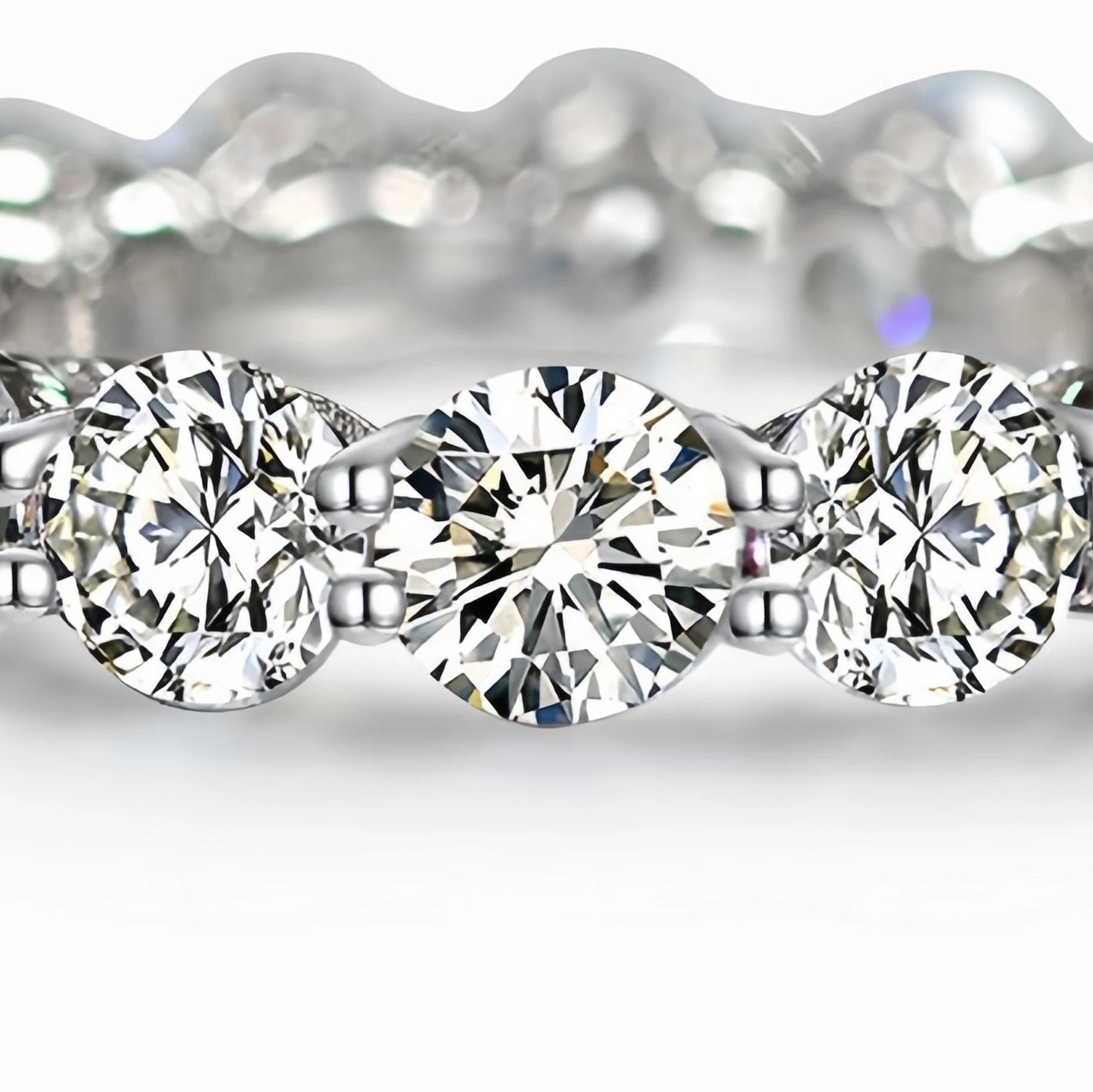 MUSHAN Jewelry Factory High Carbon Diamond Wedding Rings 925 Sterling Silver Ring Round Cut Zirconia Eternity Engagement Bands