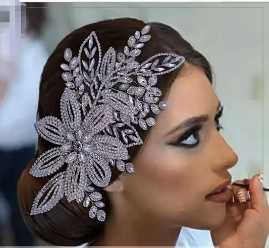 Feishiluo Luxury Cubic Crystal Hair Crown Tiara Soft Wedding Bridal Hairband Accessory