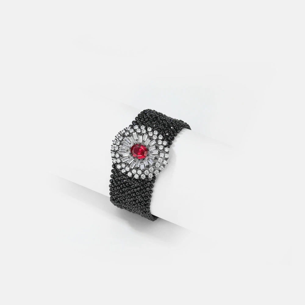 MUSHAN Jewelry Factory Black Spinel S925 Sterling Silver Bracelet Exudes Sense of Light Luxury and High End Elegance