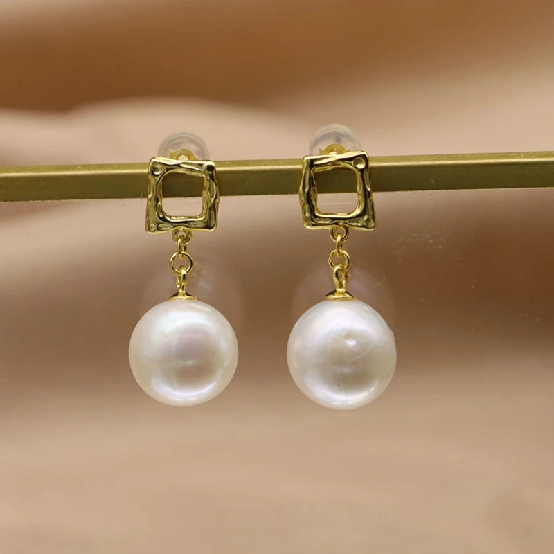 Natural Freshwater Pearl 925 Sterling Silver Earrings High Quality  Butterfly Jewelry Pearl Accessories