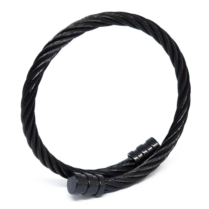 REBEL S&S REBEL Men's Stainless Steel Punk Style for Bracelet Silver Gold Rose Gold Black-Square Head Braided Design Fashionable