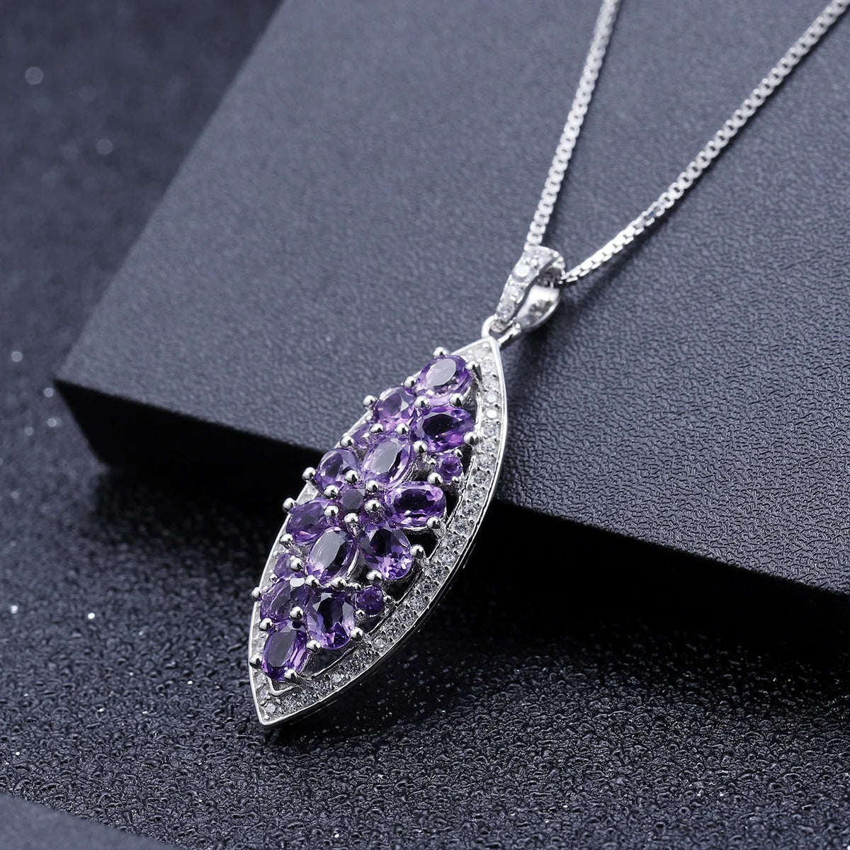 ArtistA Abiding Custom 925 Silver Natural Amethyst Chrome Diopside Bridesmaid Blossoms Big Size Jewelry Sets for Wedding