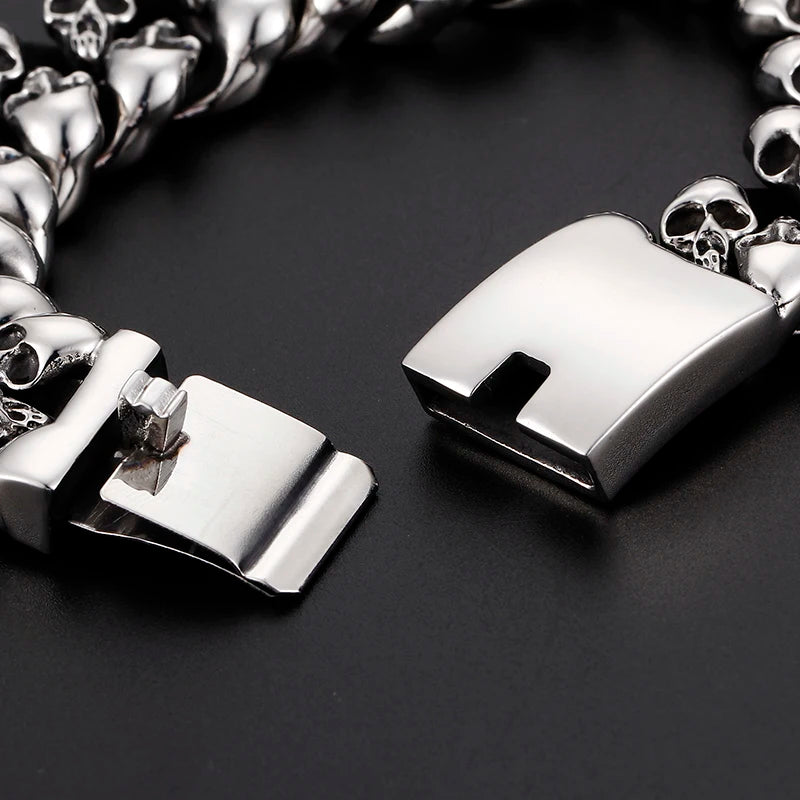 KALEN European and American Fashion Jewelry Titanium Steel Bangle Retro Punk Personality Skull Men's Bracelet