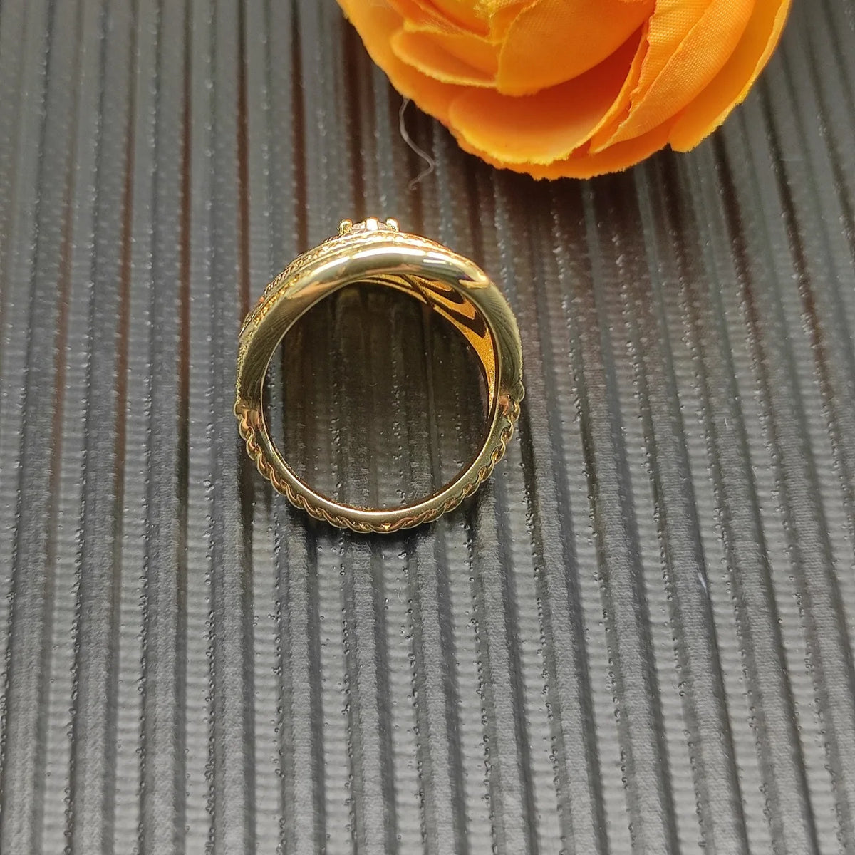 FASHIONISTA DY High-Quality Silver-Plated 30mm Starz Diamond-Set Ring, Gold-Plated Diamond-Set Ring, Jewelry