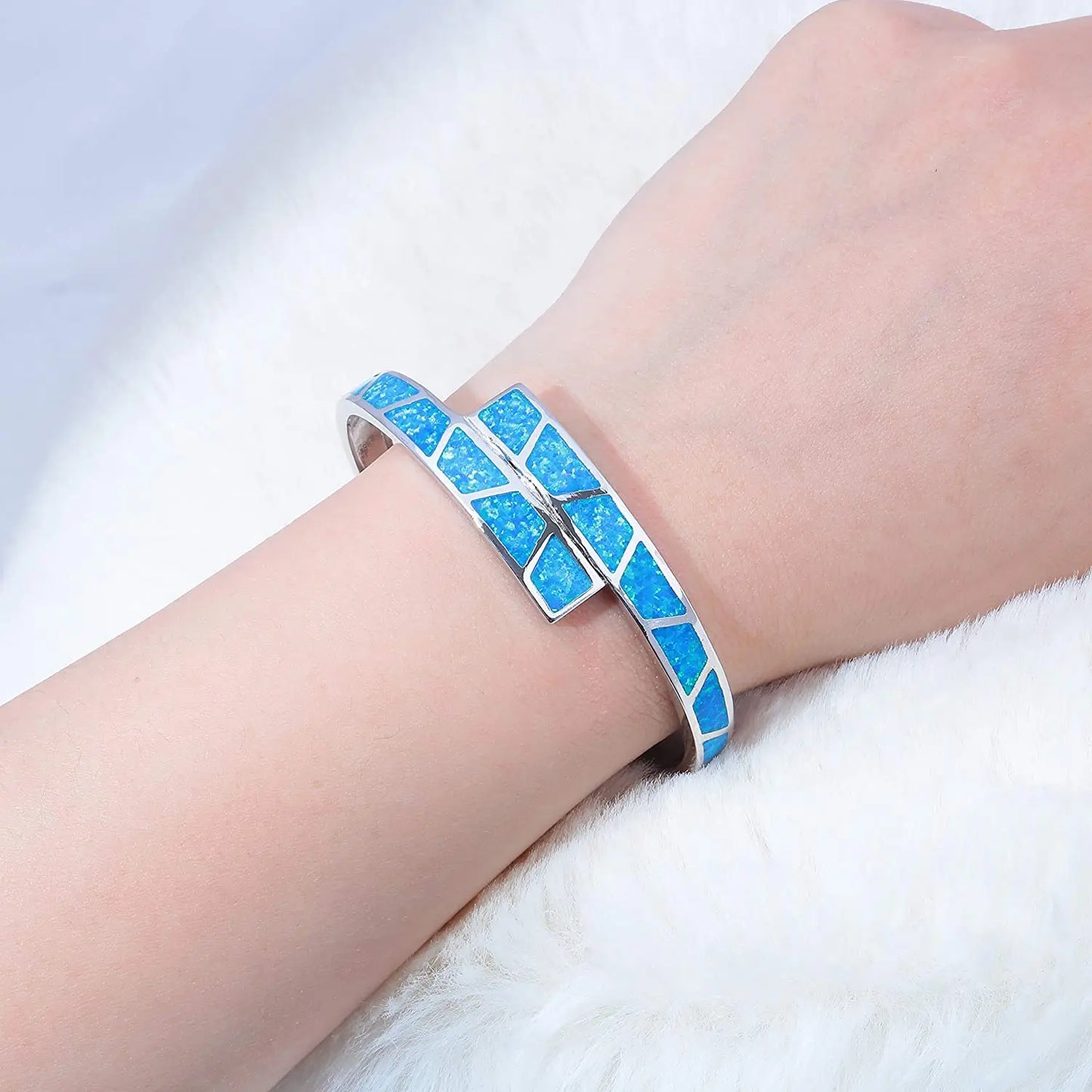 Hawaii Style Multi Layer Wave Opal Bracelet Boho Chic Gemstone Bangle for Women Wholesale Fashion Jewelry