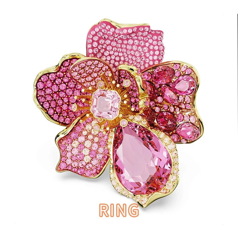 XOTICA Austria Multicolored Series High-Quality Flower-Shaped Crystal Jewelry Set, Jewelry