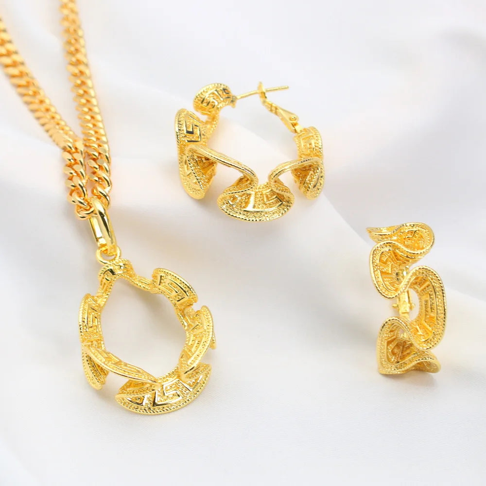 XOTICA Vintage Copper Jewelry Set for Women 18K Gold Plated Fashionable Wedding or Party Holiday Theme Gift