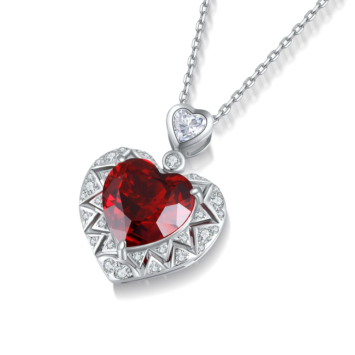 Gemfiori Explosive New Products Ruby Necklace 925 Sterling Silver Lab Grown Ruby Gemstone Jewelry for Women