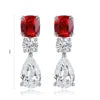 Gemfiori Anster High Quality S925 Lab Grown Ruby Earring Stud Dainty Gemstone Stud Earrings for Women Daily Wear Gift