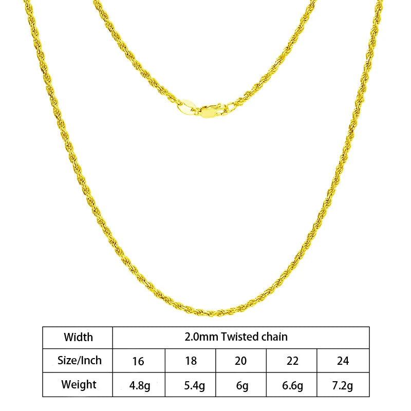S&S 925 Sterling Silver Diamond Cut Rope Chain Necklace — S&S Collection