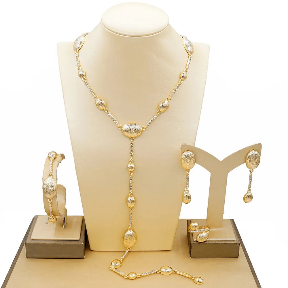 Zhuerrui New Design Brazilian Jewellery Set Italian Designs 24k Gold Plated Jewelry Set Artificial Jewellery Sets HN21010314