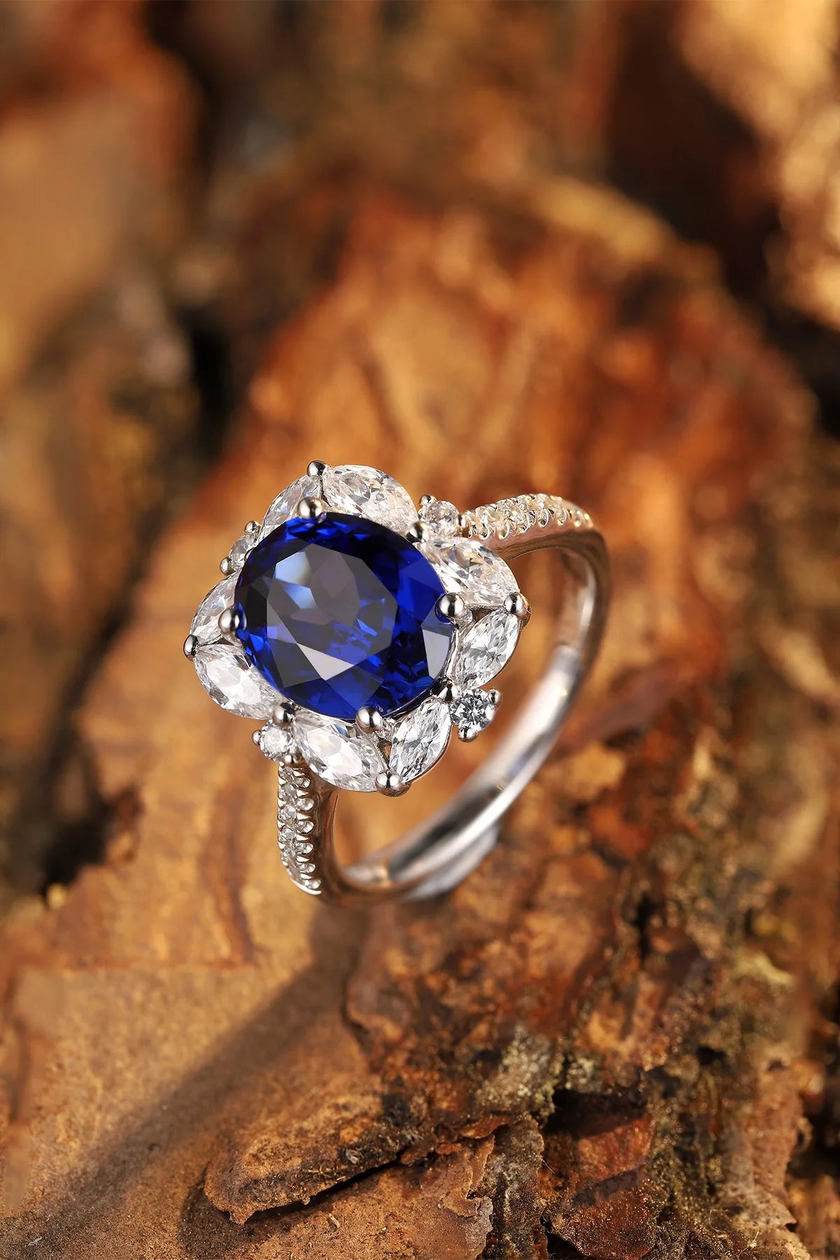 Gemfiori Jewelry Trendy High Quality S925 Silver Cultivated Paraiba Ring Unisex Engagement Ring for Wedding Party or Gift