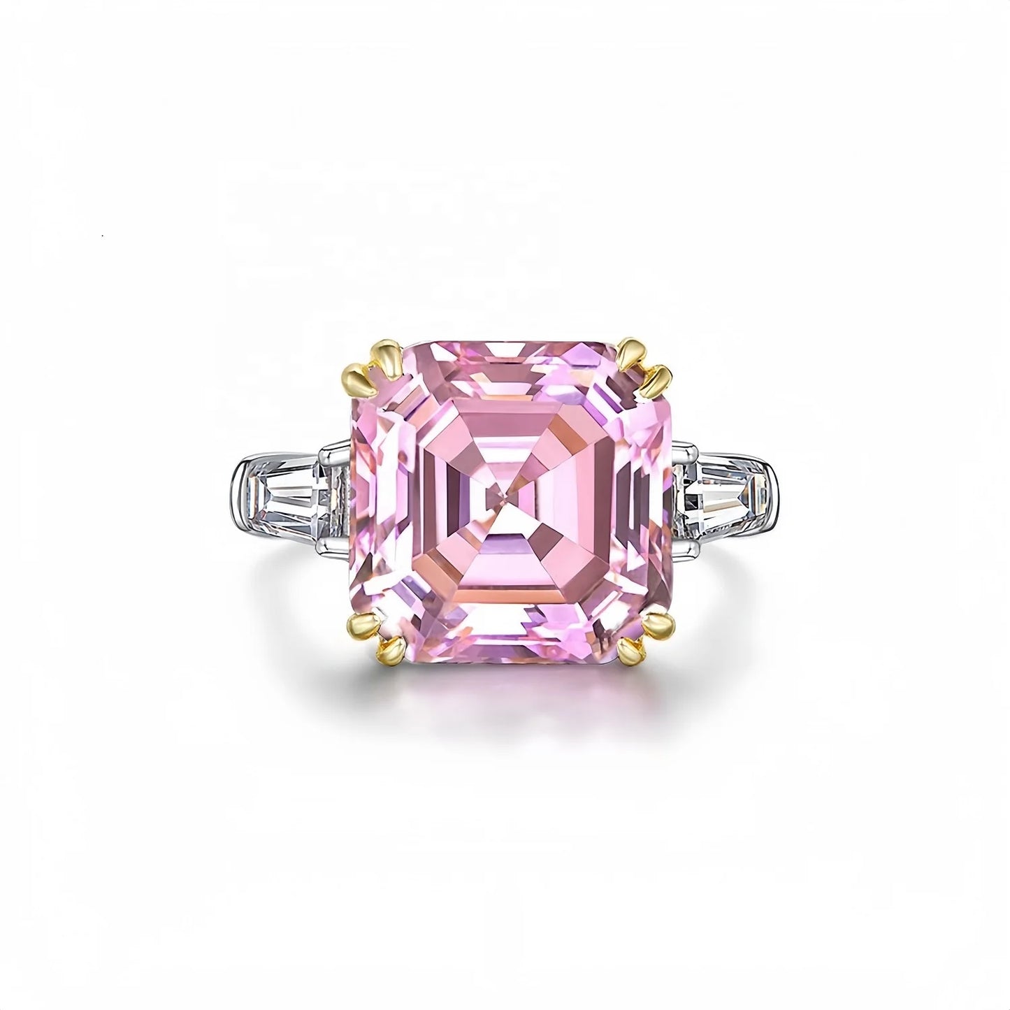 MUSHAN 925 Sterling Silver Platinum Plated Luxury Wedding Ring Band Women Square 7ct High Carbon Diamond Party Rings Fine