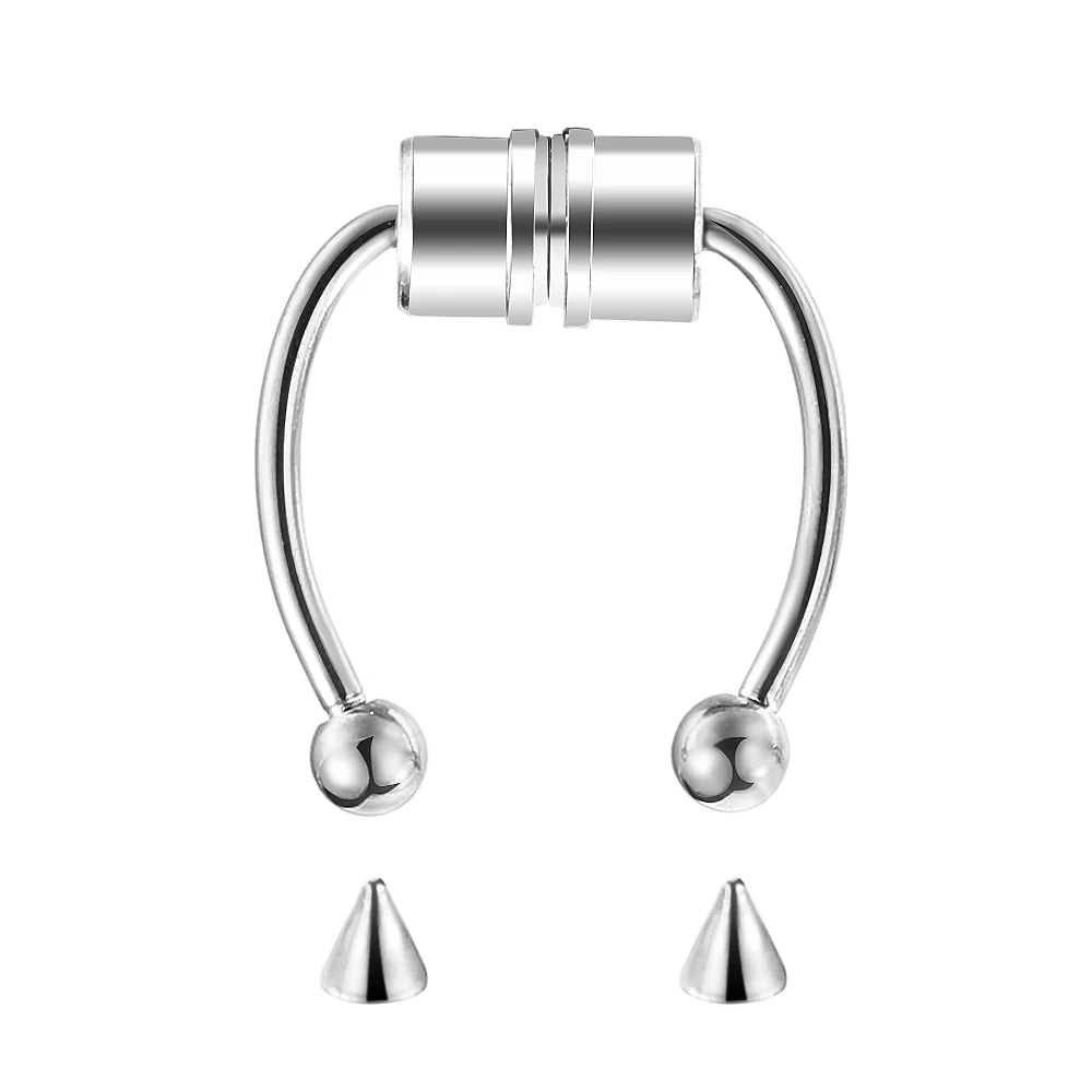 S&S Faux Septum Horseshoe Hoop Nose Ring | Non-Piercing | 9 Designs
