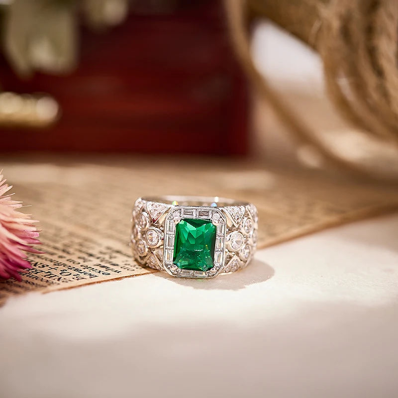 High-End Dubai-Inspired Double-Layer Green Necklace Earrings Set Exaggerated Zircon Trendy Wedding Jewelry for Women Engagement