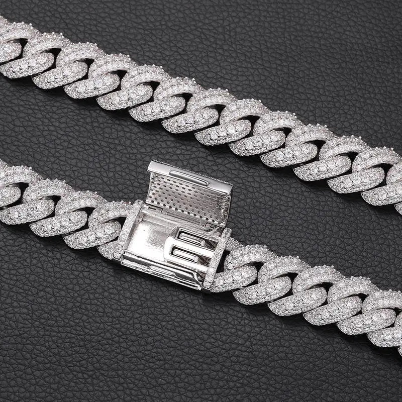 REBEL Joker Tide 5mm-18mm Bubble Cuban Chain Necklace for Men Personalized Hip-Hop Street Style Zircon Jewelry Sets Street Fashion