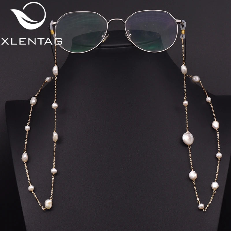 Natural Baroque Pearl Glasses Chain Necklace Pendant for Women Eyeglasses Handmade Charms Simple Fine Jewellery
