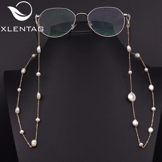 XOTICA Natural Baroque Pearl Glasses Chain Necklace Pendant for Women Eyeglasses Handmade Charms Simple Fine Jewellery
