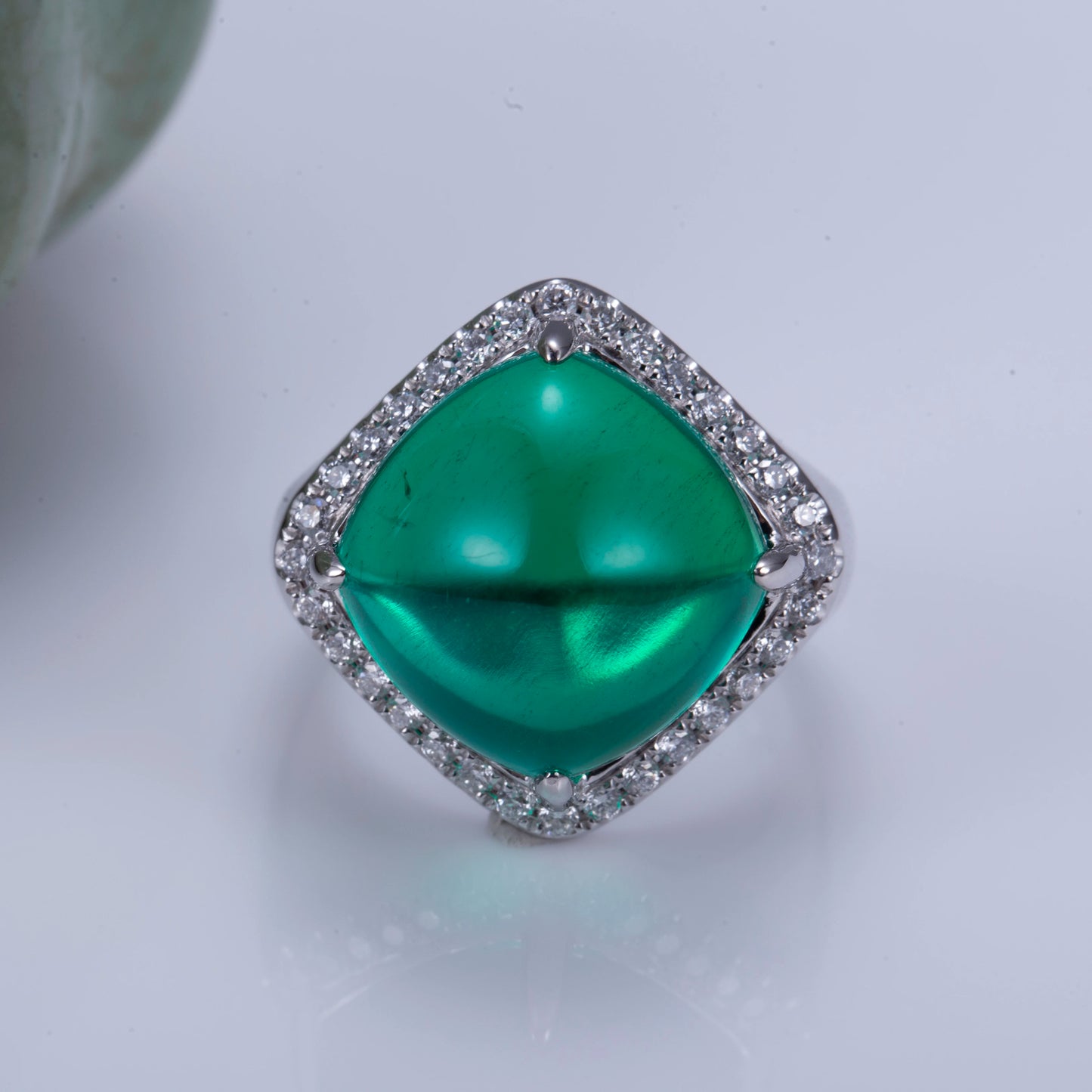 Messi Jewelry  MSR-1178 9K Gold  Custom Jewelry Moissanite Lab Emerald  Ring