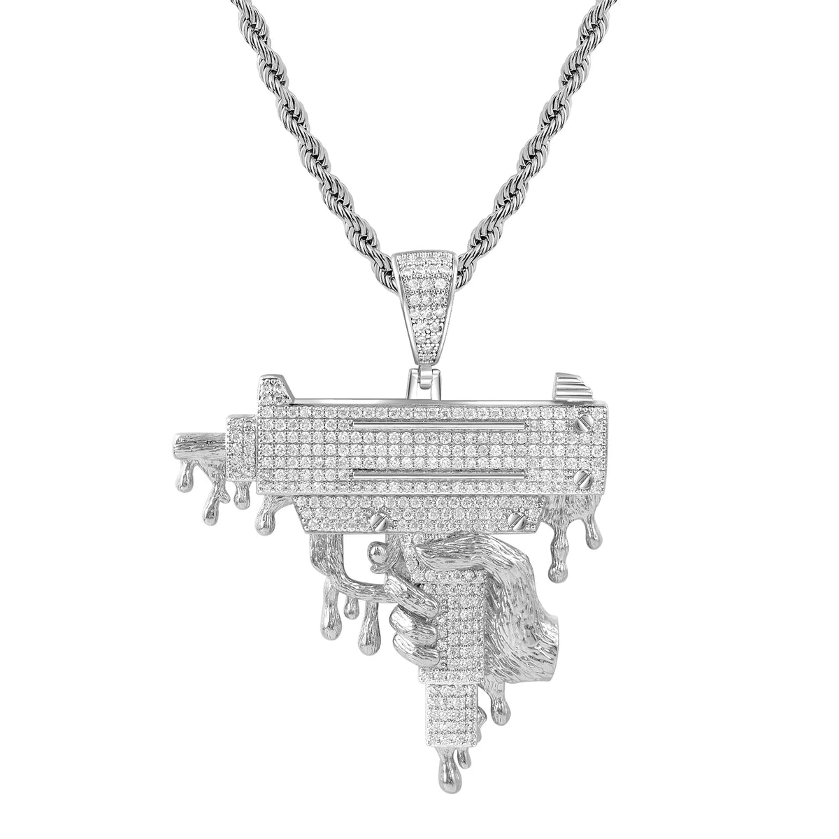 BiG-BOSS Factory Direct Sale Party Gift Hip Hop Style Uzi Gun Charm Pendant Men's Chilled Pistol Gun Pendant for Men