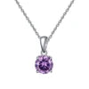 REDheart RINNTIN SAPN02 Romantic Jewelry Birthstone Crystal Necklace 925 Silver Necklace for Women Pendants Charm Collier Collana Stone