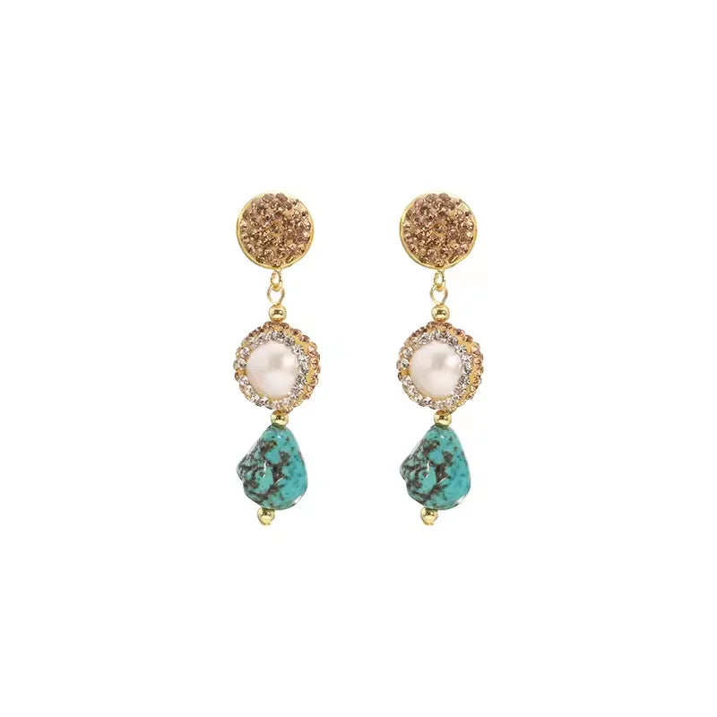 GLSEEVO Natural Freshwater Baroque Bordered Earrings Korean Style Women Luxury Jewelry Fashion Ladies and Girls Gift