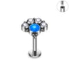 G23 ASTM F136 Titanium Ring CZ Colorful Zircon Lip Ear Claw Spiral Ear Studs Opal Nose Studs Earrings Body Piercing Jewelry