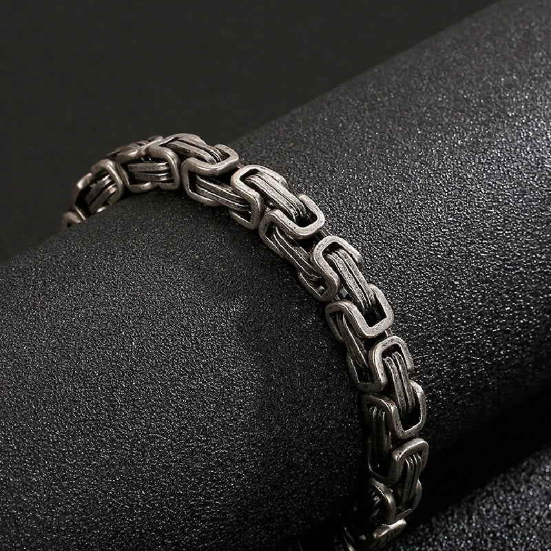 REBEL Black Color Cuban Link Bracelet for Men Stainless Steel Chunky Bracelets Exquisite Turkish Jewelry rs ALN25121184
