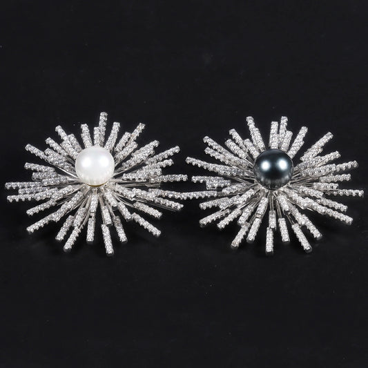 ArtistA Sunflower Flower Brooch in 925 Sterling Silver