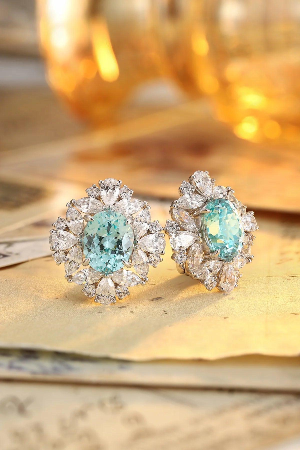 Gemfiori Anster High Quality S925 Lab Grown Paraiba Earring Stud Dainty Gemstone Stud Earrings for Women Daily Wear Gift