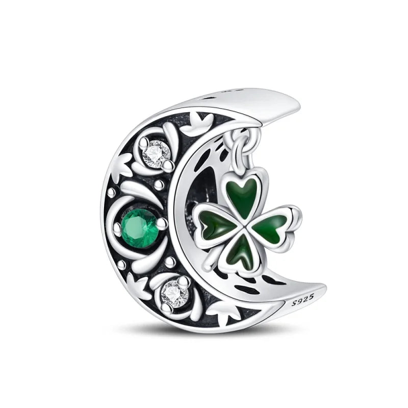 S&S Four Leaf Clover Zircon & Enamel 925 Silver Jewellery | Rings, Earrings, Bracelet & Pendant | S&S Collection