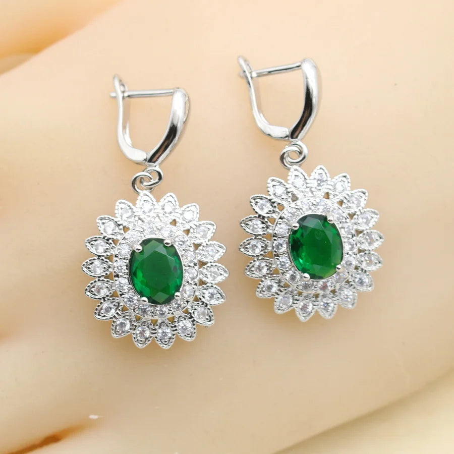 XOTICA Luxury 925 Silver Earrings Bracelet Rings Necklace Pendant Sets for Women Classic Style Best Gift for Engagement or Wedding
