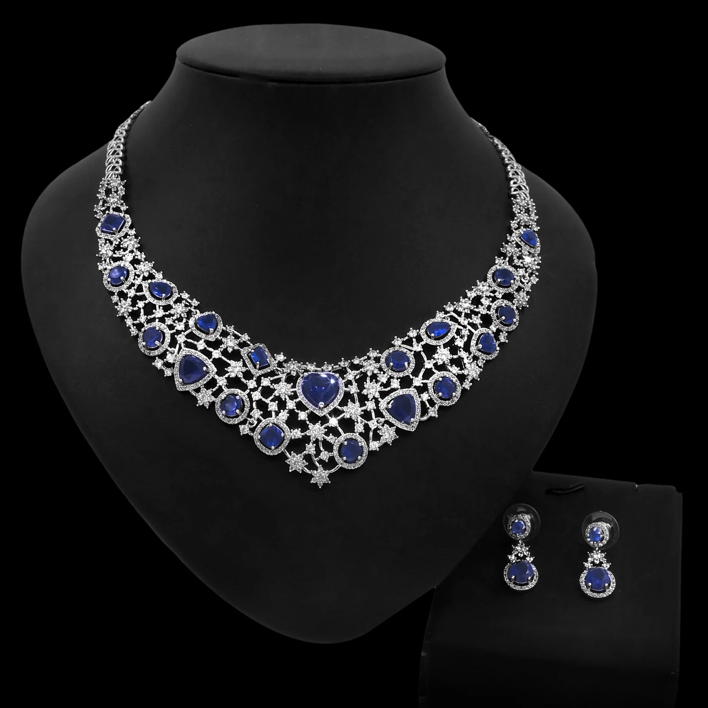Zhuerrui Fashion Lady Necklace American Diamond Jewelry Set Artifical American Diamond Bridal Wedding Jewelry Sets HG2103120