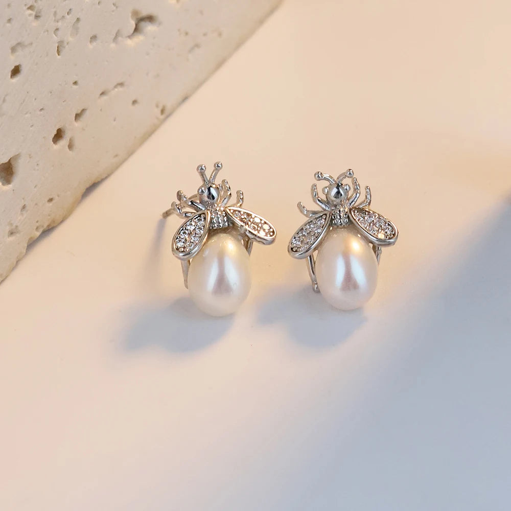 High-quality, Round, Pearl Puddles Earrings Large Natural Pearl Earrings with a Touch of Luxury and Sophistication for Women.