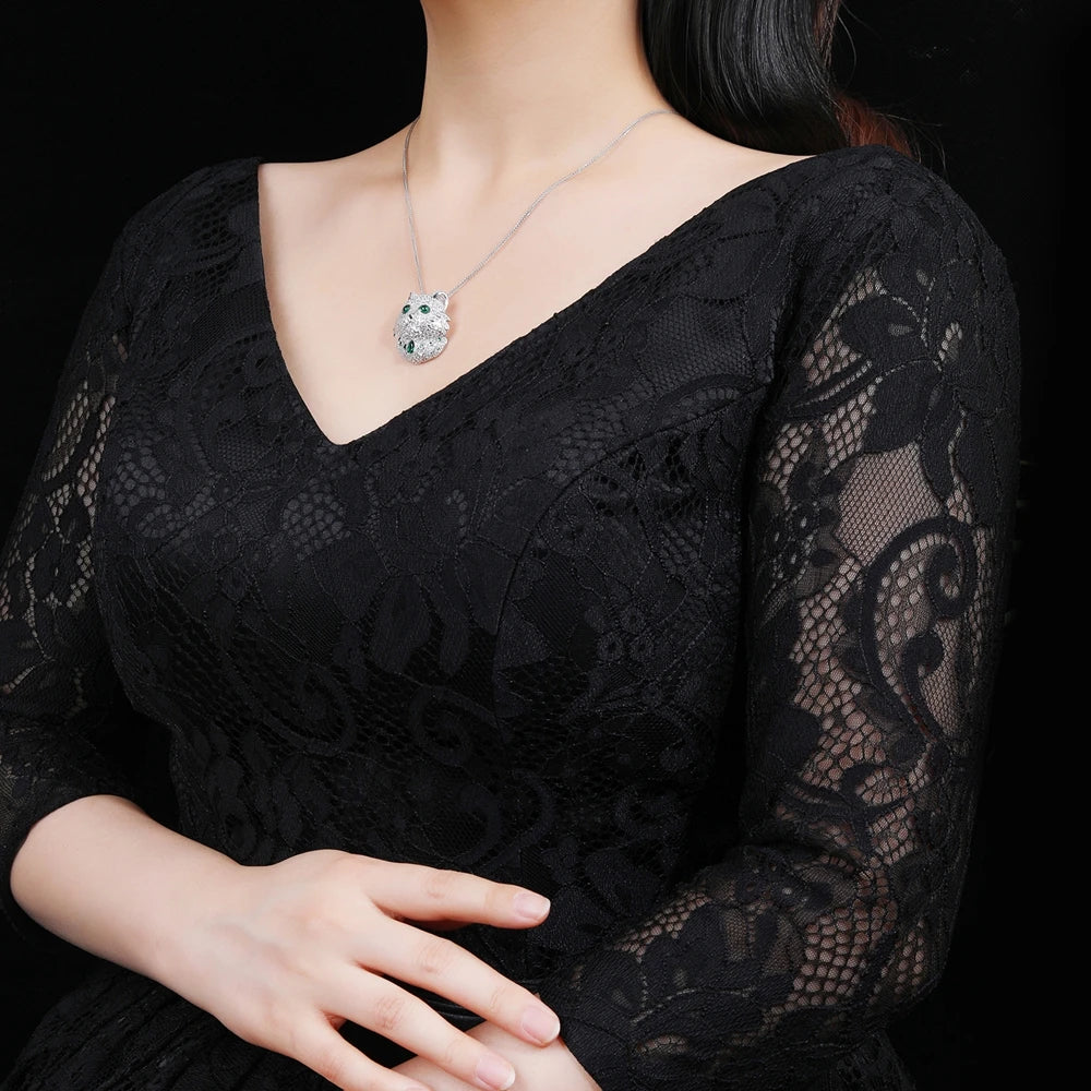 MUSHAN Jewelry Factory Persian Cat S925 Sterling Silver Necklace Exudes Sense of High End Electroplated White Gold