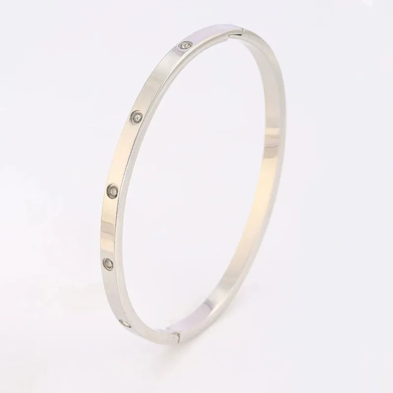 REBEL Stainless Inoxydable Stainless Steel 18K Gold Plated Roman Women Fashion Jewelry Bracelets Bangles